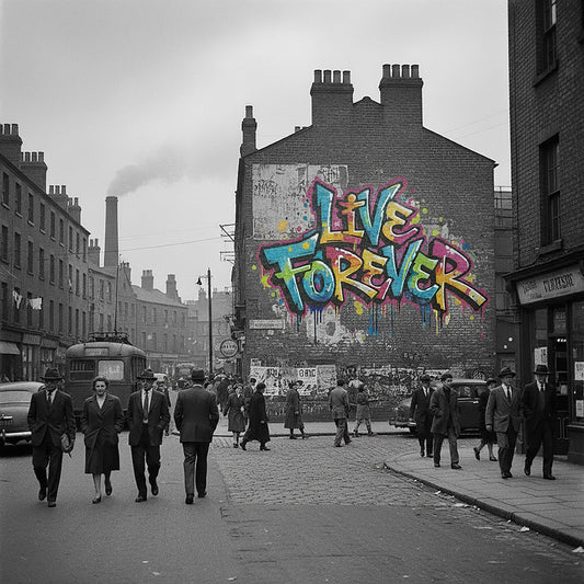 Live Forever custom printed cotton T-shirt