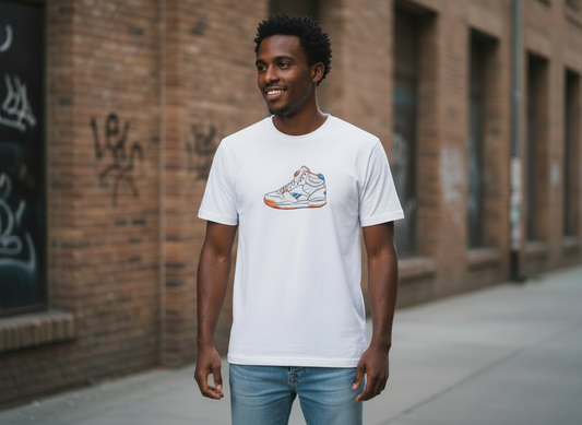 Pump short sleeved cotton T-shirt